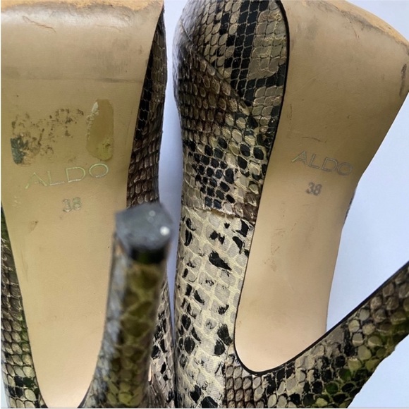 Aldo Hayth heels cream gray stiletto animal print snakeskin - Picture 7 of 8